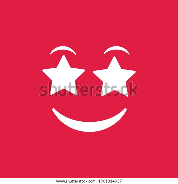 Cute Social Media Starstruck Emoji On Stock Vector Royalty Free