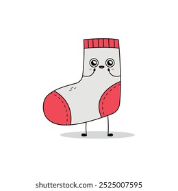 Cute sock cartoon character with big eye doodle