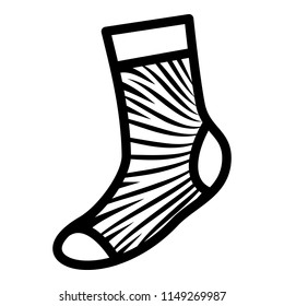 Cute sock icon. Simple illustration of cute sock vector icon for web design isolated on white background