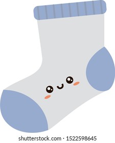 Cute sock, illustration, vector on white background.
