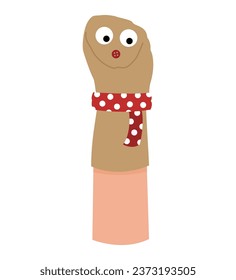 Cute sock toy on white background