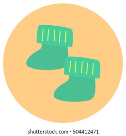 Cute socks for baby icon in trendy flat style isolated on grey background. Baby symbol for your design, logo, UI. Vector illustration, EPS10.