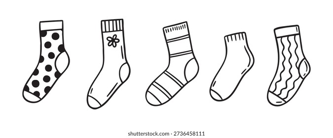 Cute socks doodle hand