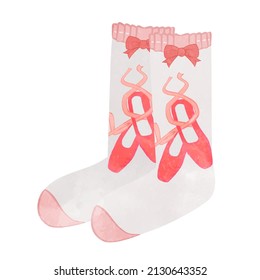 Cute socks with pointe shoes pattern