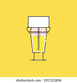 Cute soft drink mascot Illustration. junk food. fast food. modern simple food vector icon, flat graphic symbol in trendy flat design style. wallpaper. lockscreen. pattern. frame. children.