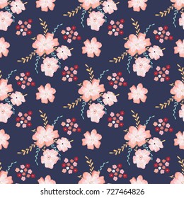 Cute soft floral seamless pattern. Abstract flowers. Vector background for textile or book covers, wallpapers, design, graphic art, printing, hobby, invitation