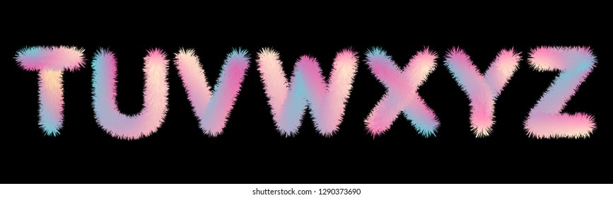 Cute soft fur letters in 80s style