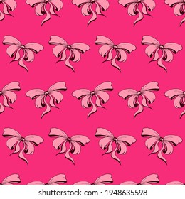Los dulces y suaves bollos románticos son un patrón impecable. Bastante plana arcos abstractos e interminables textura para tela, textil, cosmética, paquete, papelería, papel envolvente, fondo. Alegre diseño de doodles festivos.