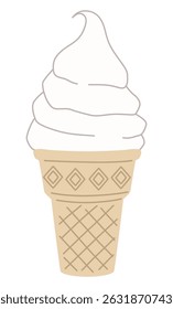 Cute soft serve ice cream vector illustration. Dessert