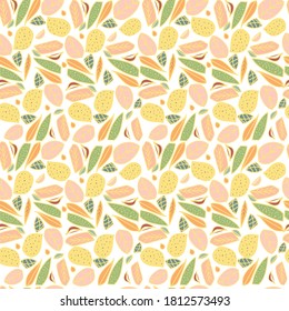 Patrón floral sin costuras de color suave y suave. Patrón sin inconvenientes con flores decorativas al estilo de los bebés. Perfecto para tela infantil, textil, tapicería de vivero. Ilustración vectorial.
