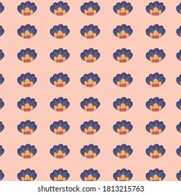 Cute soft-colored seamless floral pattern Seamless pattern with decorative flowers in baby style. Perfect for kids fabric, textile, nursery wallpaper. Vector Illustration.
