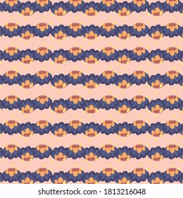 Cute soft-colored seamless floral pattern Seamless pattern with decorative flowers in baby style. Perfect for kids fabric, textile, nursery wallpaper. Vector Illustration.
