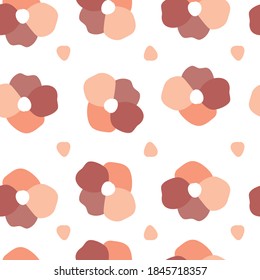 Cute soft-colored seamless floral pattern Seamless pattern with decorative flowers in baby style. Perfect for kids fabric, textile, nursery wallpaper. Vector Illustration.