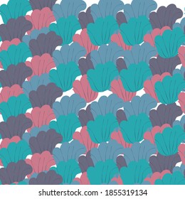 Cute soft-colored seamless floral Seamless pattern with decorative flowers in baby style. Perfect for kids fabric, textile, nursery wallpaper. Vector Illustration.