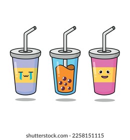 cute softdrink soda cartoon vector icon illustration. drink object concept