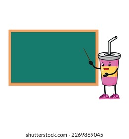 cute softdrink teaching class vector illustration for student