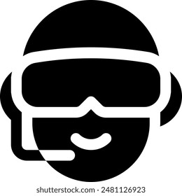 Cute Soldier Solid Icon Illustration