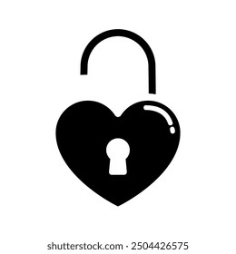 Cute solid black love heart theme icon vector