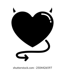 Cute solid black love heart theme icon vector