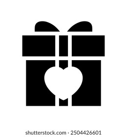 Cute solid black love heart theme icon vector