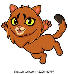 Cute somali cat cartoon flying