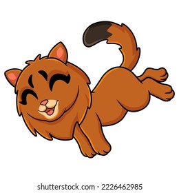 Cute somali cat cartoon jumping