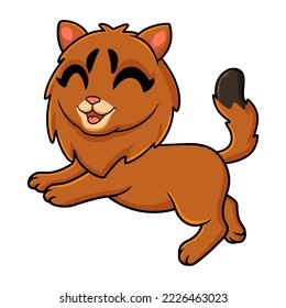 Cute somali cat cartoon jumping