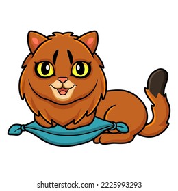 Cute somali cat cartoon on the pillow