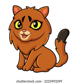 Cute somali cat cartoon sitting