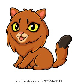 Cute somali cat cartoon sitting