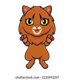 Cute somali cat cartoon standing