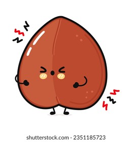 Carácter de cute soy Peas. Caricatura dibujada a mano del vector icono de ilustración del personaje kawaii. Aislado sobre fondo blanco. Enfadado concepto de personaje de soy Peas