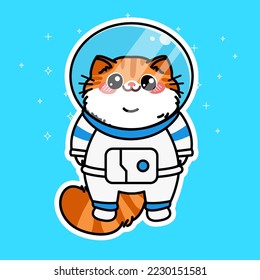 Cute Space Astronaut Cat Vector Illustration