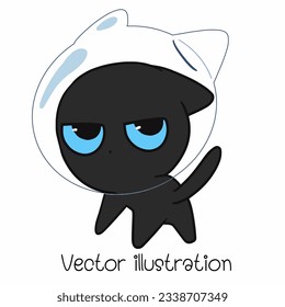 Cute space black cat vector illustration