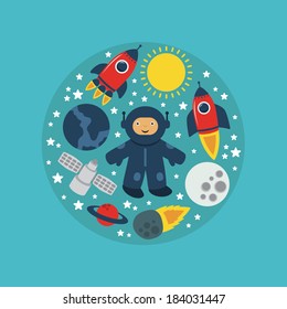 cute space card design. vector illustration