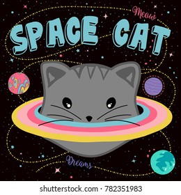 Cute Space Cat Graphic