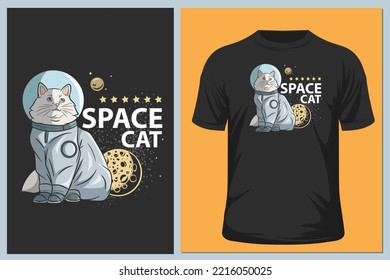 Cute Space Cat For T Shirt