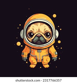 Ilustración de astronautas de perros espaciales