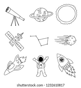 Cute space doodle illustration background