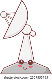 Ilustración linda de la antena de la radio del satélite de los Elementos espaciales