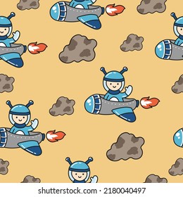 Cute space galaxy doodle cartoon pattern arts
