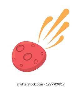 cute space meteorite onfire icon