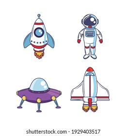 cute space rocket astronaut set