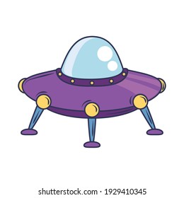 cute space ufo travel cartoon