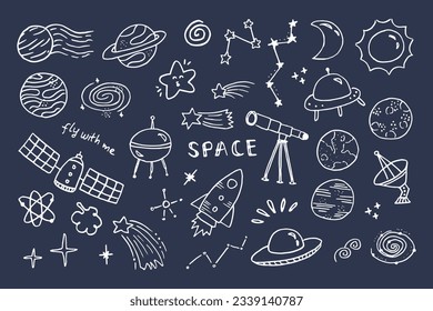 Cute Space World Doodle Collection