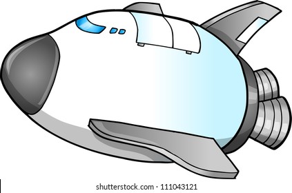 Cute Spaceship Rocket Vector Illustration