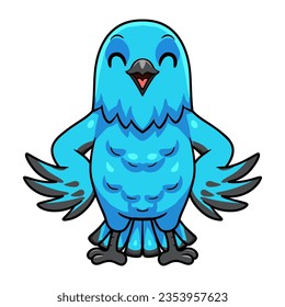 Cute spangled cotinga bird cartoon