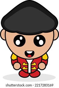 cute spanish country boy mascot character cartoon vector illustration