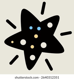 Cute sparkle and star doodles in black silhouette style. Ideal for decorative projects, scrapbooking, kids crafts, stickers, and digital prints. Fun and minimal star icons.