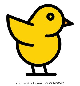 Cute sparrow icon outline vector. Animal bird. Fly day color flat